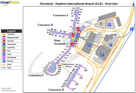 Cleveland - Cleveland-Hopkins International (CLE) Airport Terminal Map ...