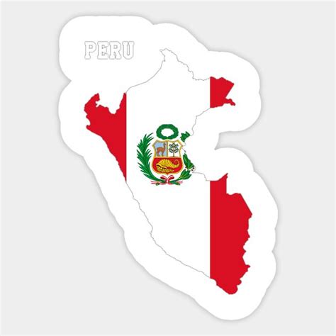 Peruvian Flag Inside Map of Peru Sticker