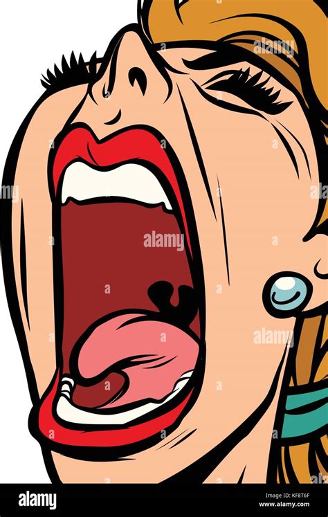 woman screaming, isolated on white background Stock Vector Image & Art - Alamy