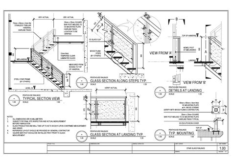 Glass Railing Drawings