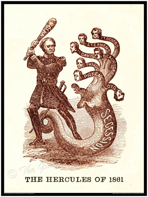 Civil War Print General Winfield Scott the Anaconda Plan - Etsy