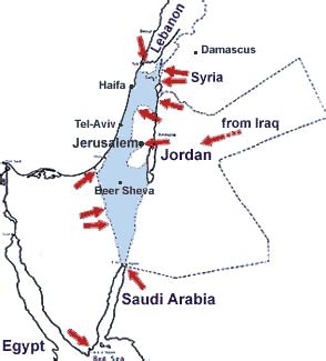 Map of the Overview of the Six Day War (1967)