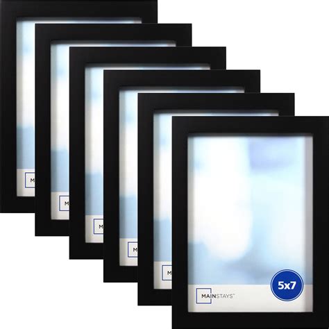 Mainstays 5x7 inch Black 0.5" Gallery Wall Picture Frame, Set of 6 ...