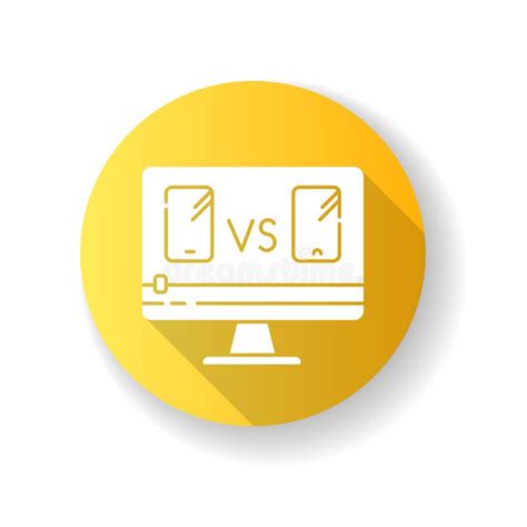 Smartphone Comparison Video Yellow Flat Design Long Shadow Glyph Icon Stock Vector ...