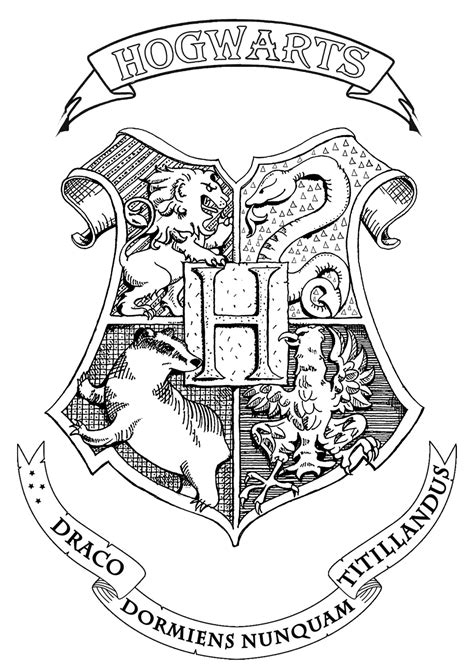 Harry potter hogwarts crest - Books Adult Coloring Pages | Harry potter colors, Harry potter ...