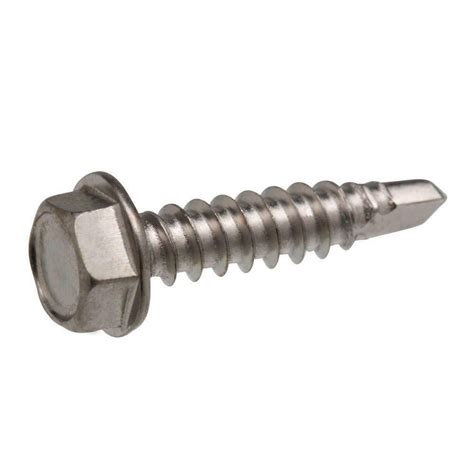 #8 x 5/8" Hex Washer Head Self-Drilling Sheet Metal Tek Screws 410 SST ...