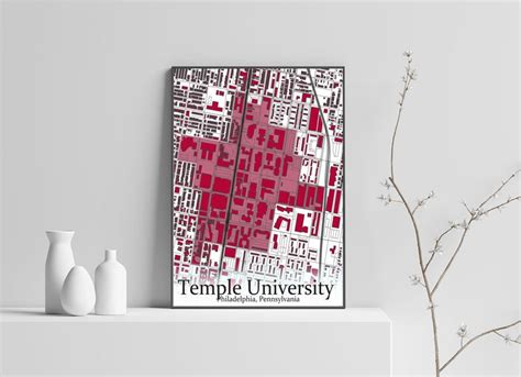 Colored Campus Map of Temple University and All Its Roads - Etsy Ireland