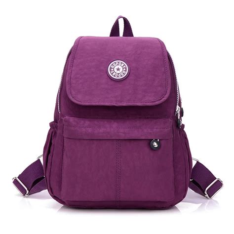 Women Backpack Nylon Waterproof Five Colors Can Be Choosen Fashion Backpack Double Zipper Open ...