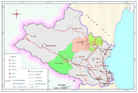 Map of Nghe An province showing soil sample locations (102 sites) of... | Download Scientific ...