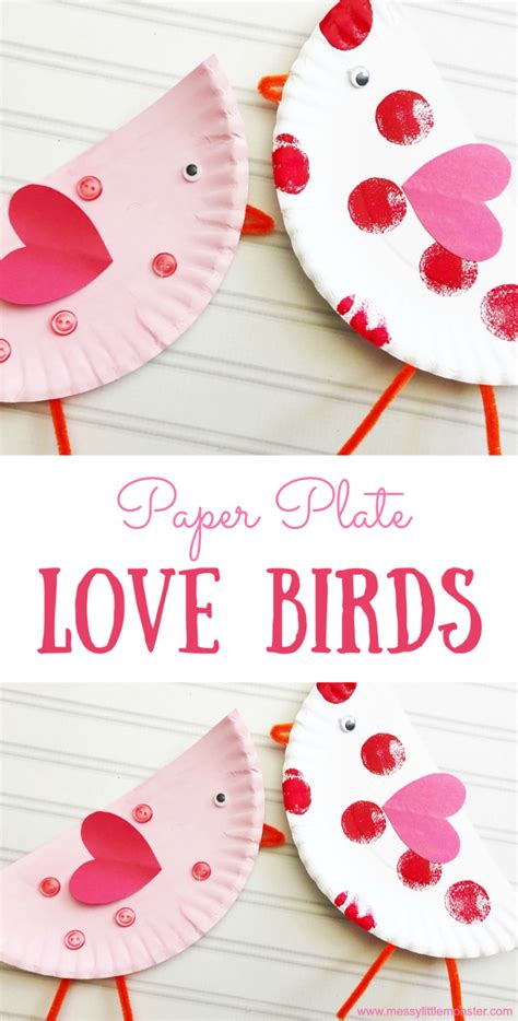 Paper Plate Love Birds Valentine's Day Craft | Preschool valentine ...