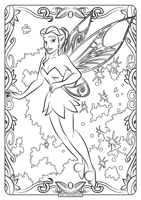 the tinkerbell fairy from disney's peter panter coloring page for adults