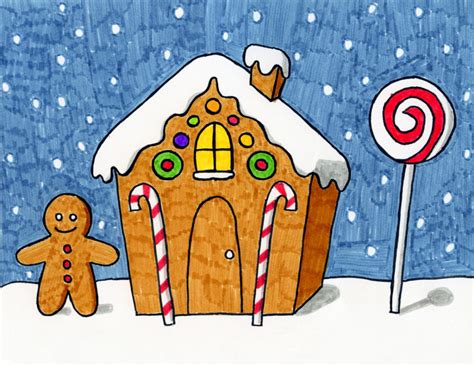 Draw a Gingerbread House · Art Projects for Kids