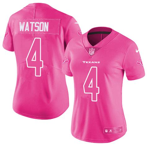 Nike Texans #4 Deshaun Watson Pink Women's Stitched NFL Limited Rush ...