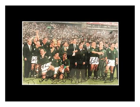 Signed South Africa Photo Display - World Cup Champions 1995 Rare