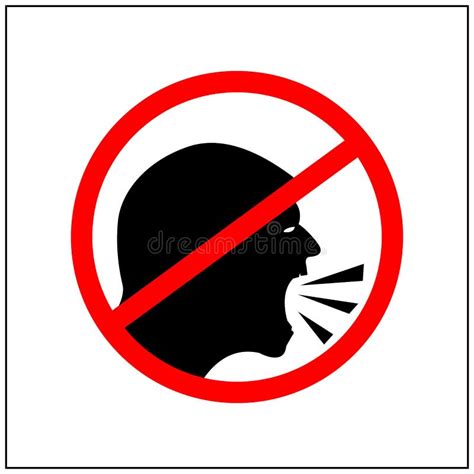 No Shouting Symbol, Vector Illustration on White Background. Stock Vector - Illustration of ...