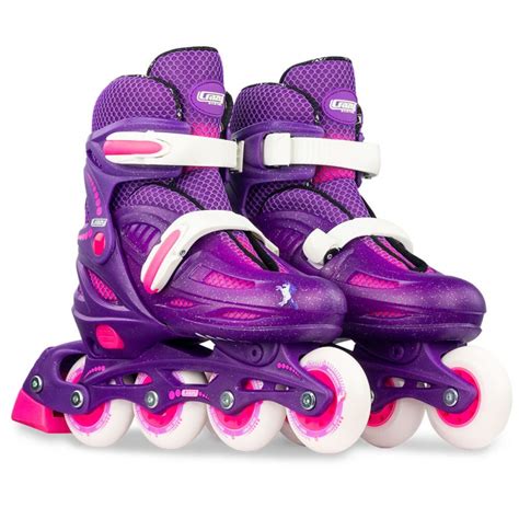 Crazy Skates 148 Adjustable Inline Skates Purple Glitter - Large