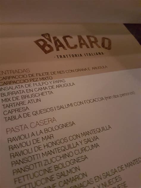 Menu at Il Bacaro pizzeria, Tulum