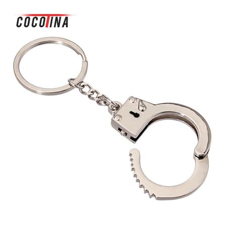 Creative Handcuff Metal Keychain Key Holder Personality Simulation ...