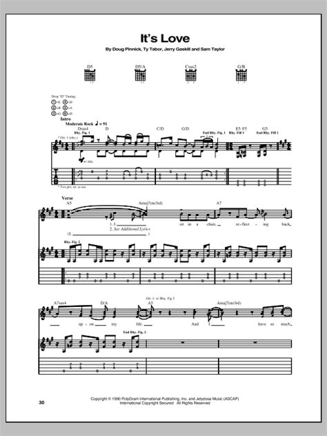 It's Love Sheet Music | King's X | Guitar Tab