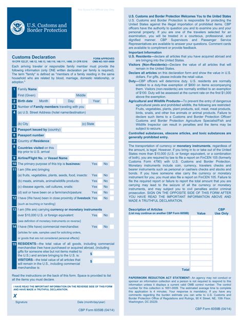 2014 Form CBP 6059B Fill Online, Printable, Fillable, Blank - pdfFiller