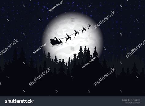 Santa Flying Through Night Sky Under Stock Vector (Royalty Free) 2049622313 | Shutterstock