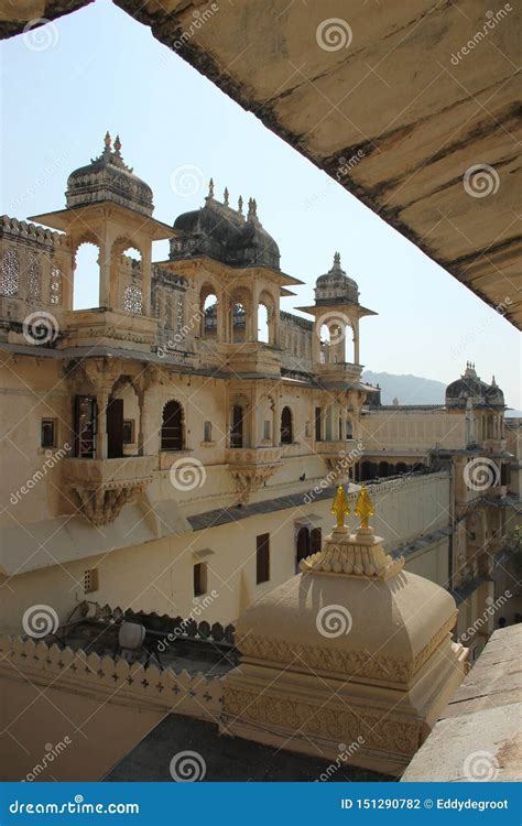 The Udaipur City Palace Fort in Rajasthan Stock Photo - Image of ...