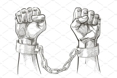 Sketch vector Handcuffs on the hands | People Illustrations ~ Creative ...