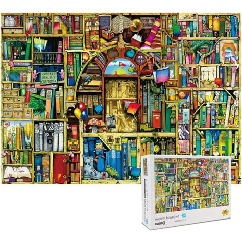 1000 Pieces Mini Jigsaw Puzzle for Kids and Adult,Ancient Bookshelf Jigsaw Puzzle Finished Size ...