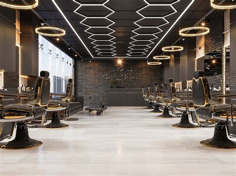 Black Barbershop interior design :: Behance