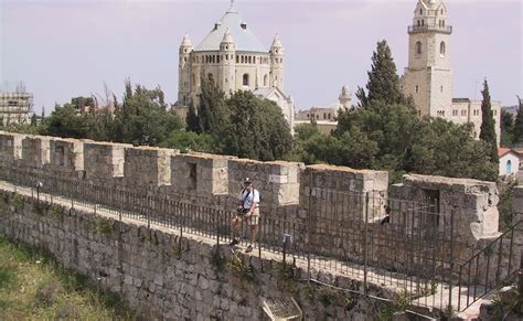 Walking Atop the Wall of Jerusalem