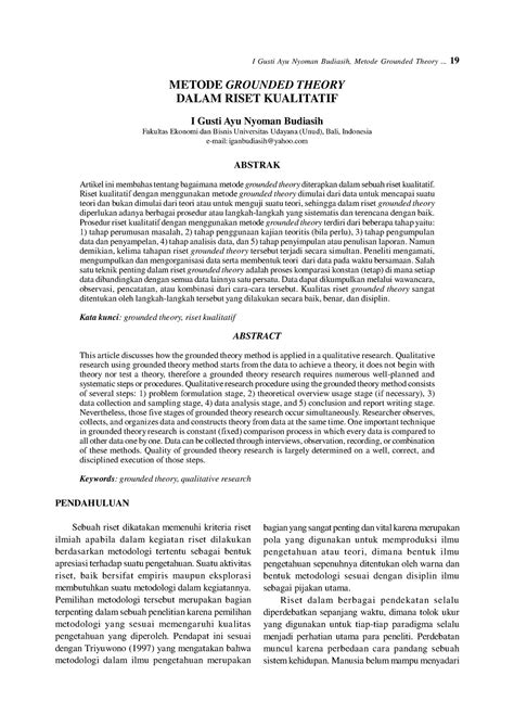 153. Metode Grounded Theory Dalam Riset Kualitatif - METODE GROUNDED ...