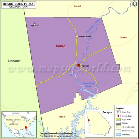 Heard County Map, Map of Heard County Georgia