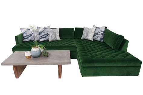 Upper East Side Sectional in Emerald Velvet - ModShop