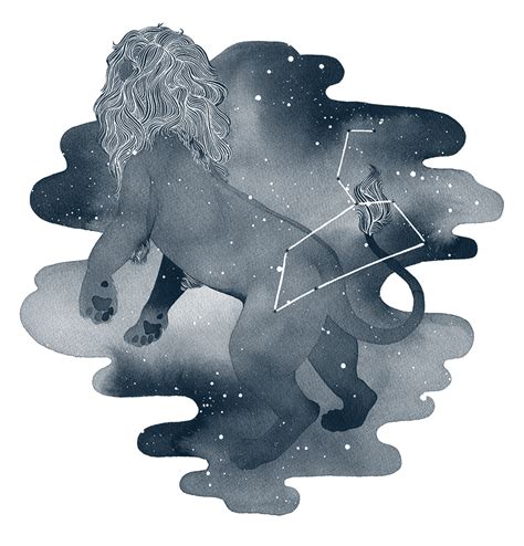 Leo zodiac and constellation ink painting. | Zodiac constellation art ...