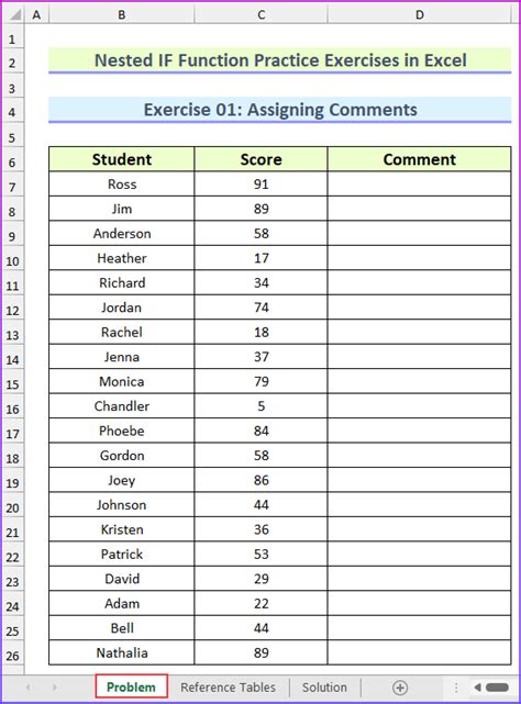 Nested IF Function Practice Exercises in Excel - ExcelDemy