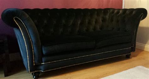 Chester black velvet sofa | United Kingdom | Gumtree | Black velvet ...