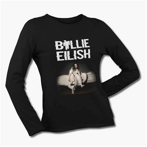 Billie Eilish Long Sleeve T-Shirt, Billie Eilish When We All Fall Asleep Black Longsleeve Tee ...