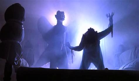 The demon Pazuzu appearing over Regan MacNeil during possession The Exorcist (William Blatty ...