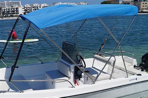 316 SS Frame Sailboat Bimini Top , Pontoon Boat Bimini Top For Family Traveling