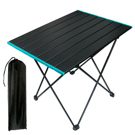 Folding Camping Table Portable Camping Side Tables with Aluminum Table Top with Carrying Bag ...