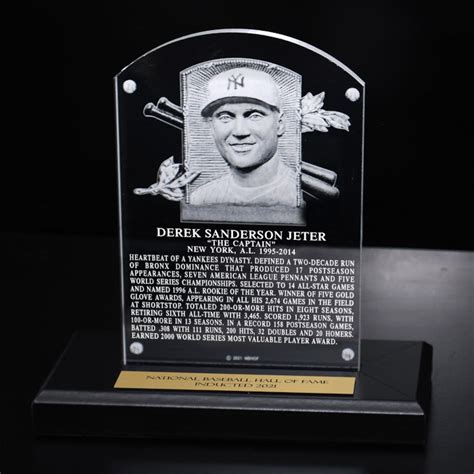 Derek Jeter Acrylic Replica Hall of Fame Plaque