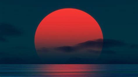 sunrise-rising-sun-red-dark-dawn-shimmering-lake-beautiful-scenery ...