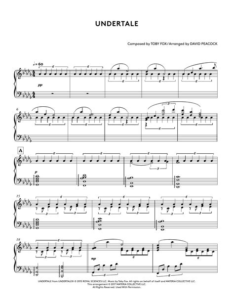 Undertale (from Undertale Piano Collections 2) (arr. David Peacock) by Toby Fox Sheet Music for ...