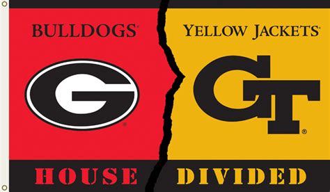 Georgia vs Ga. Tech 3' x 5' Flag w/Grommets Rivalry House Divided