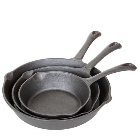 Cajun Cookware Skillets 3-Piece Seasoned Cast Iron Skillet Set ...