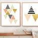 Geometric Wall Art Black White and Gold Room Decor Modern