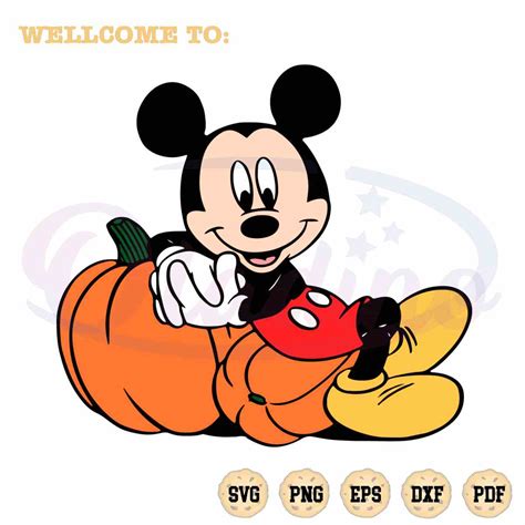 Halloween Mickey Vector Funny Pumpkin SVG Cutting Files