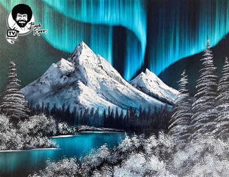 Bob Ross Wet-on-Wet Oil Painting: Aurora Borealis | Art at the Bodega