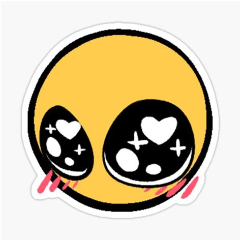 "blushhhhh - adorable cursed emoji" Sticker for Sale by BluePencilArt | Redbubble