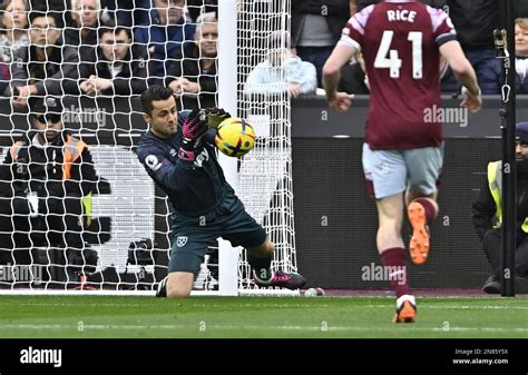 London, UK. 11th Feb, 2023. Lukasz Fabianski (West Ham, goalkeeper ...